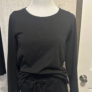 Jjill Pure Jill Black Long Sleeve Top Pima cotton and spandex made in Peru small